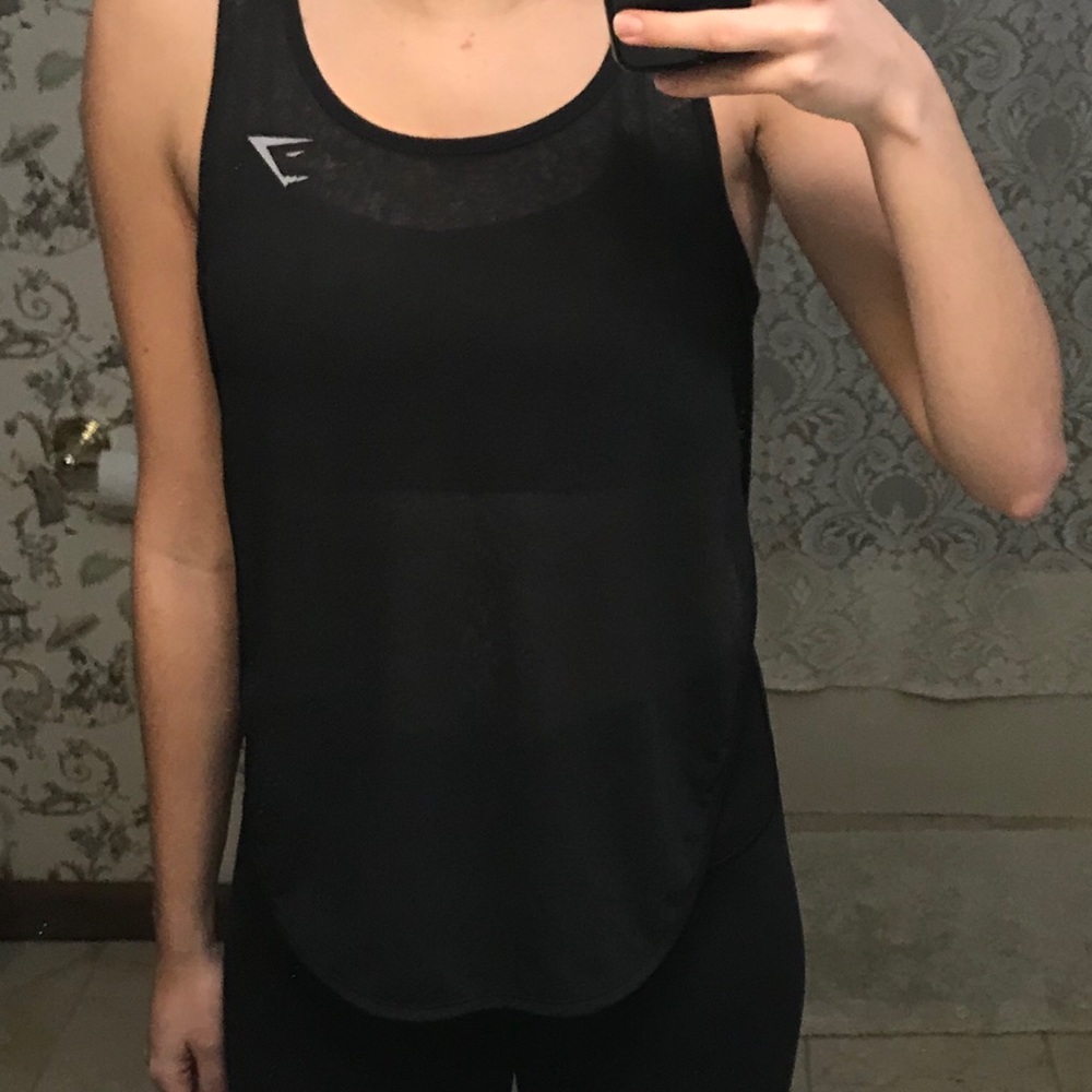 Gymshark Black Tank Size Small Open Sides